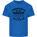 1st Wedding Anniversary 1 Year Funny Wife Mens Cotton T-Shirt Tee Top Royal Blue