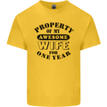 1st Wedding Anniversary 1 Year Funny Wife Mens Cotton T-Shirt Tee Top Yellow