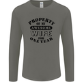 1st Wedding Anniversary 1 Year Funny Wife Mens Long Sleeve T-Shirt Charcoal