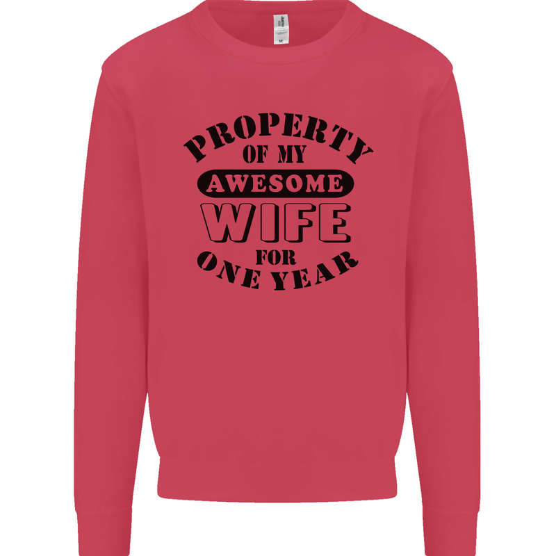 1st Wedding Anniversary 1 Year Funny Wife Mens Sweatshirt Jumper Heliconia