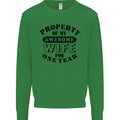 1st Wedding Anniversary 1 Year Funny Wife Mens Sweatshirt Jumper Irish Green