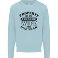 1st Wedding Anniversary 1 Year Funny Wife Mens Sweatshirt Jumper Light Blue