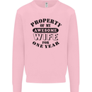 1st Wedding Anniversary 1 Year Funny Wife Mens Sweatshirt Jumper Light Pink