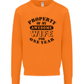 1st Wedding Anniversary 1 Year Funny Wife Mens Sweatshirt Jumper Orange