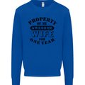 1st Wedding Anniversary 1 Year Funny Wife Mens Sweatshirt Jumper Royal Blue
