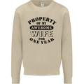 1st Wedding Anniversary 1 Year Funny Wife Mens Sweatshirt Jumper Sand