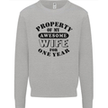 1st Wedding Anniversary 1 Year Funny Wife Mens Sweatshirt Jumper Sports Grey