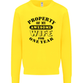 1st Wedding Anniversary 1 Year Funny Wife Mens Sweatshirt Jumper Yellow