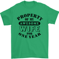 1st Wedding Anniversary 1 Year Funny Wife Mens T-Shirt 100% Cotton Irish Green