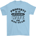 1st Wedding Anniversary 1 Year Funny Wife Mens T-Shirt 100% Cotton Light Blue