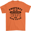 1st Wedding Anniversary 1 Year Funny Wife Mens T-Shirt 100% Cotton Orange