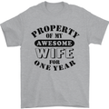 1st Wedding Anniversary 1 Year Funny Wife Mens T-Shirt 100% Cotton Sports Grey