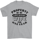 1st Wedding Anniversary 1 Year Funny Wife Mens T-Shirt 100% Cotton Sports Grey