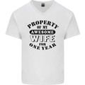 1st Wedding Anniversary 1 Year Funny Wife Mens V-Neck Cotton T-Shirt White