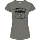 1st Wedding Anniversary 1 Year Funny Wife Womens Petite Cut T-Shirt Charcoal