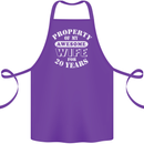 20 Year Wedding Anniversary 20th Funny Wife Cotton Apron 100% Organic Purple