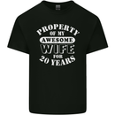 20 Year Wedding Anniversary 20th Funny Wife Mens Cotton T-Shirt Tee Top Black
