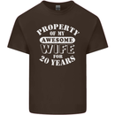 20 Year Wedding Anniversary 20th Funny Wife Mens Cotton T-Shirt Tee Top Dark Chocolate