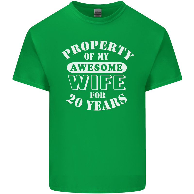 20 Year Wedding Anniversary 20th Funny Wife Mens Cotton T-Shirt Tee Top Irish Green