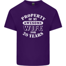 20 Year Wedding Anniversary 20th Funny Wife Mens Cotton T-Shirt Tee Top Purple