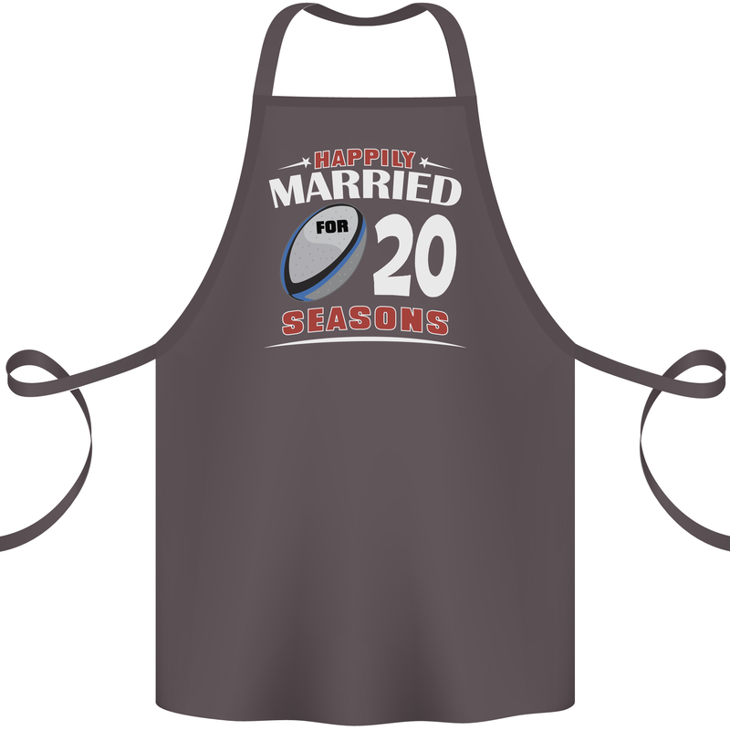 20 Year Wedding Anniversary 20th Rugby Cotton Apron 100% Organic Dark Grey