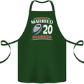 20 Year Wedding Anniversary 20th Rugby Cotton Apron 100% Organic Forest Green