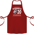 20 Year Wedding Anniversary 20th Rugby Cotton Apron 100% Organic Maroon