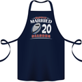20 Year Wedding Anniversary 20th Rugby Cotton Apron 100% Organic Navy Blue