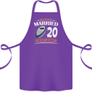 20 Year Wedding Anniversary 20th Rugby Cotton Apron 100% Organic Purple