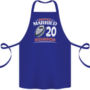 20 Year Wedding Anniversary 20th Rugby Cotton Apron 100% Organic Royal Blue