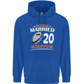 20 Year Wedding Anniversary 20th Rugby Mens 80% Cotton Hoodie Royal Blue