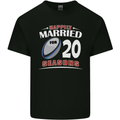 20 Year Wedding Anniversary 20th Rugby Mens Cotton T-Shirt Tee Top Black