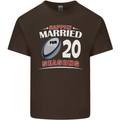 20 Year Wedding Anniversary 20th Rugby Mens Cotton T-Shirt Tee Top Dark Chocolate