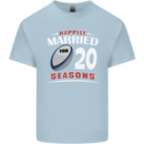 20 Year Wedding Anniversary 20th Rugby Mens Cotton T-Shirt Tee Top Light Blue