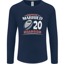 20 Year Wedding Anniversary 20th Rugby Mens Long Sleeve T-Shirt Navy Blue