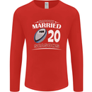 20 Year Wedding Anniversary 20th Rugby Mens Long Sleeve T-Shirt Red