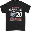 20 Year Wedding Anniversary 20th Rugby Mens T-Shirt 100% Cotton Black