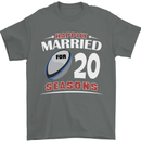 20 Year Wedding Anniversary 20th Rugby Mens T-Shirt 100% Cotton Charcoal