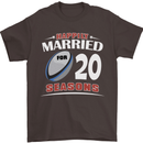 20 Year Wedding Anniversary 20th Rugby Mens T-Shirt 100% Cotton Dark Chocolate