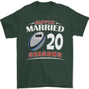 20 Year Wedding Anniversary 20th Rugby Mens T-Shirt 100% Cotton Forest Green
