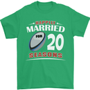 20 Year Wedding Anniversary 20th Rugby Mens T-Shirt 100% Cotton Irish Green
