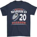 20 Year Wedding Anniversary 20th Rugby Mens T-Shirt 100% Cotton Navy Blue