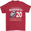 20 Year Wedding Anniversary 20th Rugby Mens T-Shirt 100% Cotton Red
