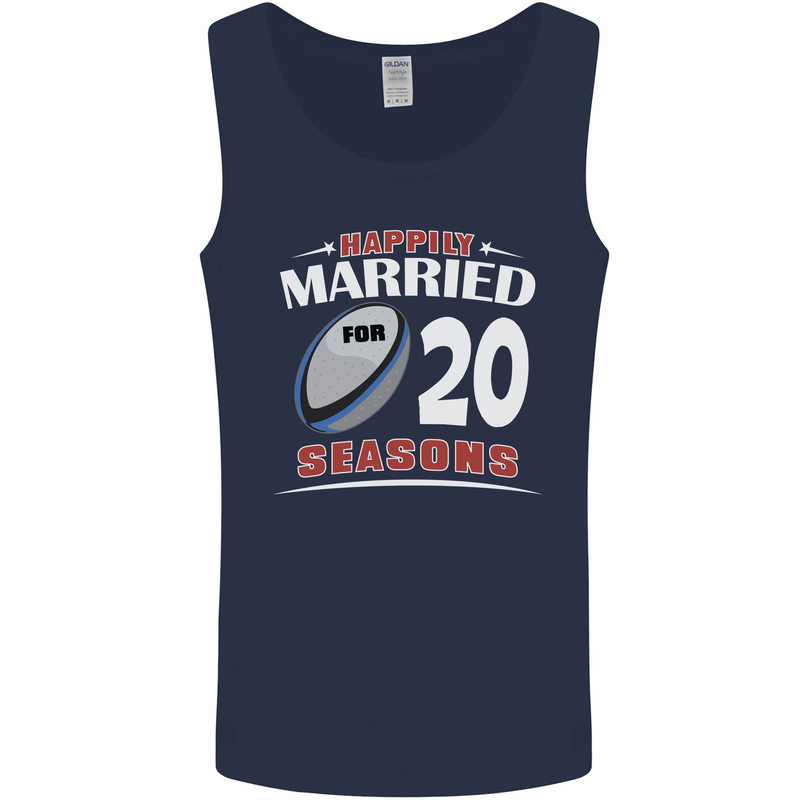 20 Year Wedding Anniversary 20th Rugby Mens Vest Tank Top Navy Blue