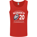 20 Year Wedding Anniversary 20th Rugby Mens Vest Tank Top Red