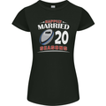 20 Year Wedding Anniversary 20th Rugby Womens Petite Cut T-Shirt Black