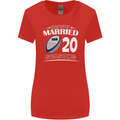 20 Year Wedding Anniversary 20th Rugby Womens Wider Cut T-Shirt Red