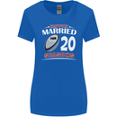 20 Year Wedding Anniversary 20th Rugby Womens Wider Cut T-Shirt Royal Blue
