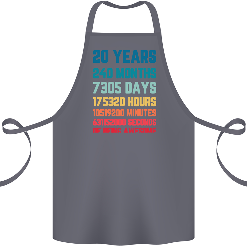 20th Birthday 20 Year Old Cotton Apron 100% Organic Steel