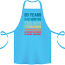 20th Birthday 20 Year Old Cotton Apron 100% Organic Turquoise